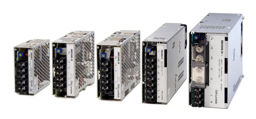 5 different power supplies next to each other